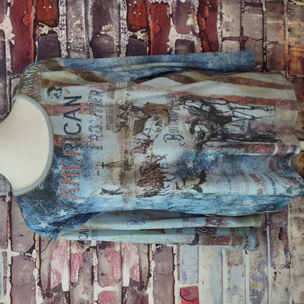Cactus "American Frontier" Embellished Graphic Print Tee Shirt